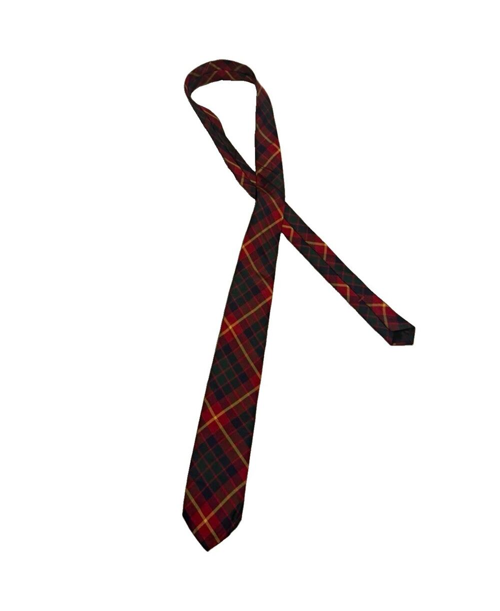 GAP Children’s Classic Woven Silk Plaid Self-Tie, Logo Accent, Red (8-12)